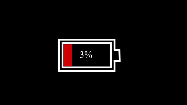 red color battery charge indicator. Charge and recharge vector illustration and symbol