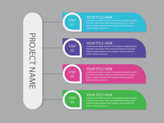vector illustration infographic design template with 4 steps. Template for process, presentations, layout, banner, brochure.