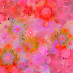 abstract watercolor background with flowers