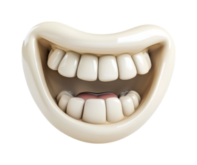 Smiling Mouth with White Teeth in a Bright and Cheerful Design