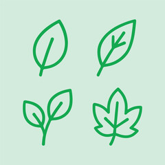 A vector set of green leaves 