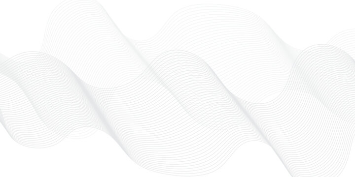 Minimal waveform frequency futuristic energy sound technology concept background. Abstract white wave line vector business texture. Pattern line blend curve flow futuristic background.