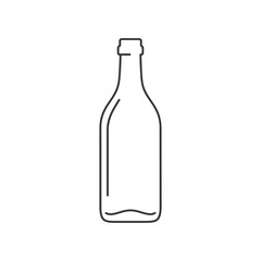 Simple outline drawing of a glass bottle with a white background.