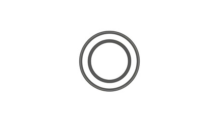 A minimalist illustration of two concentric circles on a white background