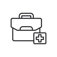 Fototapeta premium medical kit icons outline and Flat Style,transparent background