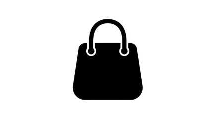 A simple black handbag icon on a white background