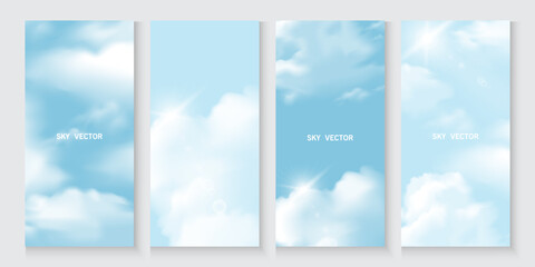 Sky Blue,Cloud poster, cards, banner, Background, Summer Clear Sky over beach, realistic nature sunrise in ,Spring panorama white clouds over blue ocean,Sunset landscape, for cosmetic, ads, web cover