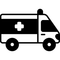 Ambulance Emergency Vehicle Fill Icon: Hospital and Rescue