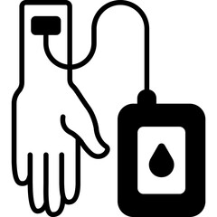 Transfusion Medical Procedure Fill Icon: Blood and Hospital
