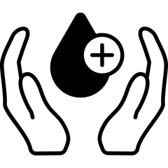 Blood Donation Charity Fill Icon: Medical and Help