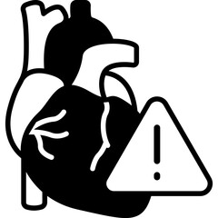 Cardiomyopathy Heart Muscle Disease Fill Icon: Cardiology and Health