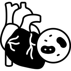 Endocarditis Heart Inflammation Fill Icon: Infection and Medical Condition