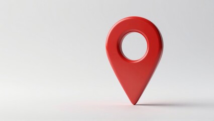 Red location pin on light gray background