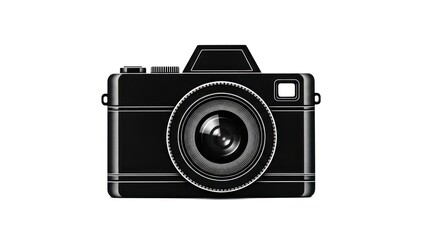 Black camera illustration isolated on white background