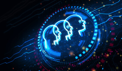 Ai head artificial intelligence symbol digital concept 3d illustration