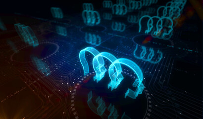 Ai head artificial intelligence symbol digital concept 3d illustration