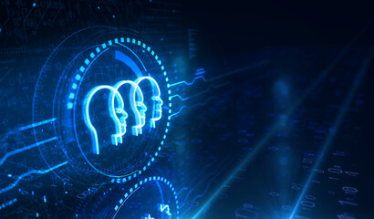 Ai head artificial intelligence symbol digital concept 3d illustration