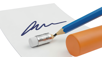 Pencil, Eraser, and Scribble on Paper