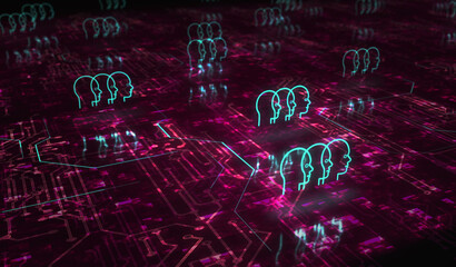 Ai head artificial intelligence symbol digital concept 3d illustration