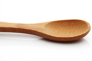 selective focus simple wooden kitchen utensil isolated on white background