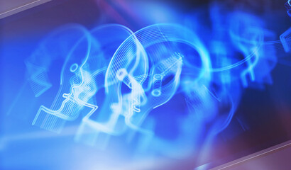 Ai head artificial intelligence symbol digital concept 3d illustration