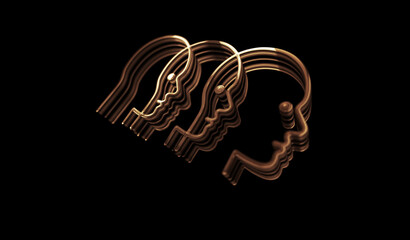 Ai head artificial intelligence symbol digital 3d illustration