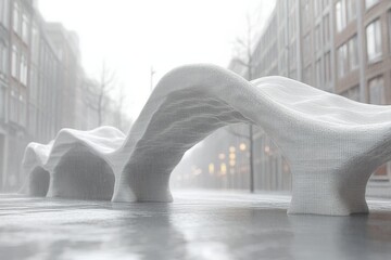 selective focus sustainable pavilion with 3d printed curves