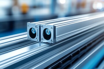 selective focus close up of workers welding and glazing window frames