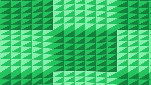 Geometric pattern of abstract pixelated blocks in various shades of green, creating a subtle texture effect on a flat surface