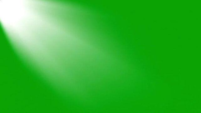Smooth white spotlight moving diagonally across frame, soft varying intensity, chroma green background, 4k