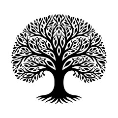 Obraz premium Tree of Life: An intricate illustration of a tree symbolizing growth, connection, and the interconnectedness of life. The detailed design showcases the beauty and complexity of the natural world.