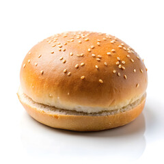 hamburger bread on isolated white background