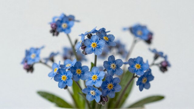Blue forgetmenot flowers with yellow centers