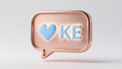 Copper speech bubble with heart and KE text