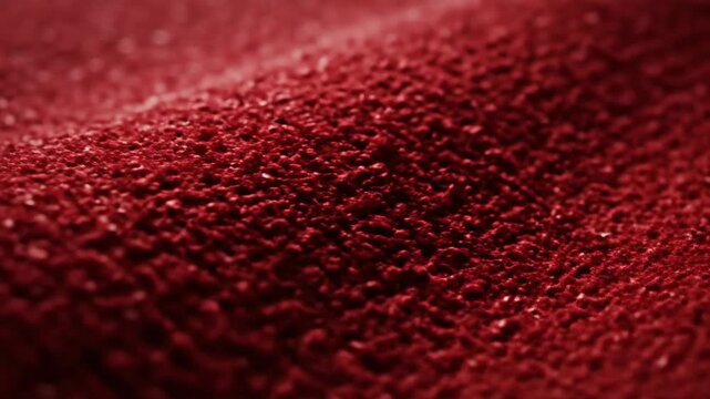 Close up of a textured red surface showing intricate patterns and depth