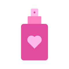 Fototapeta premium Valentine perfume bottle fragrance gift flat color icon 