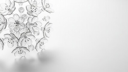 Elegant Floral Mandala Design in Monochrome with Copy Space.