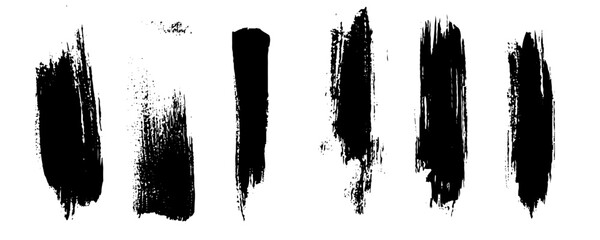 Set of grunge and ink stroke lines