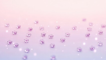 Sparkling Pink and Purple Gradient Background with Floating Gems.