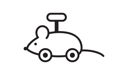 Wind-up Mouse Toy Icon for Pranks Jokes and Childhood Game Concept Illustration