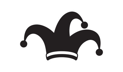 Black and White Jester Hat Icon for Performance Costume and Entertainment Character