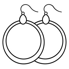 Hoop earring line art vector