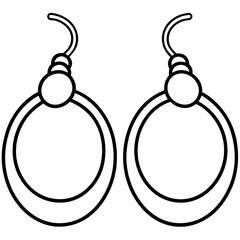 Hoop earring line art vector