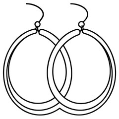 Hoop earring line art vector