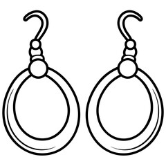 Hoop earring line art vector