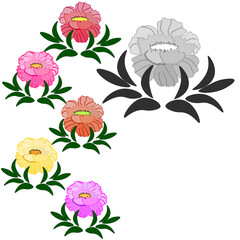 set of vector flowers