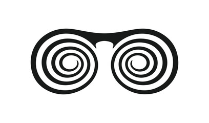 Hypnotic Spiral Glasses Icon for Vision Prank and Funny Optical Illusion Concept