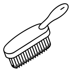 Scrub Brush line art vector