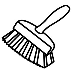 Scrub Brush line art vector