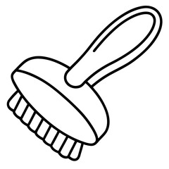 Scrub Brush line art vector
